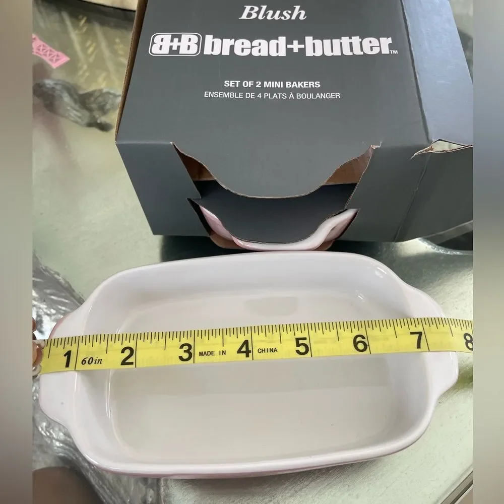 Bread + Butter Ceramic 7in Blush Mini Bakers Set of 2